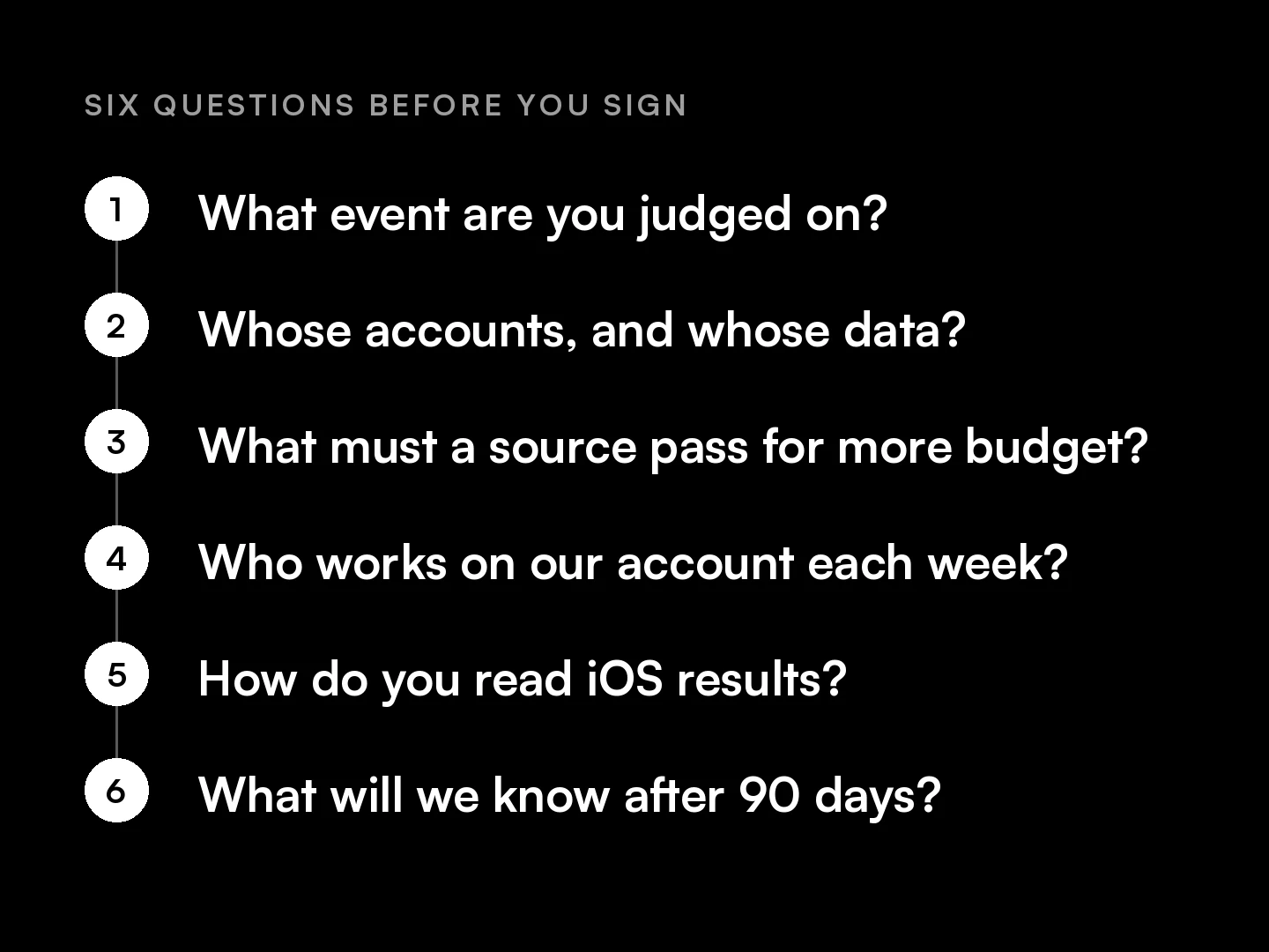 Six questions to ask a user acquisition agency before you sign
