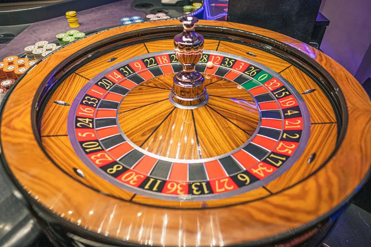 A roulette wheel close up