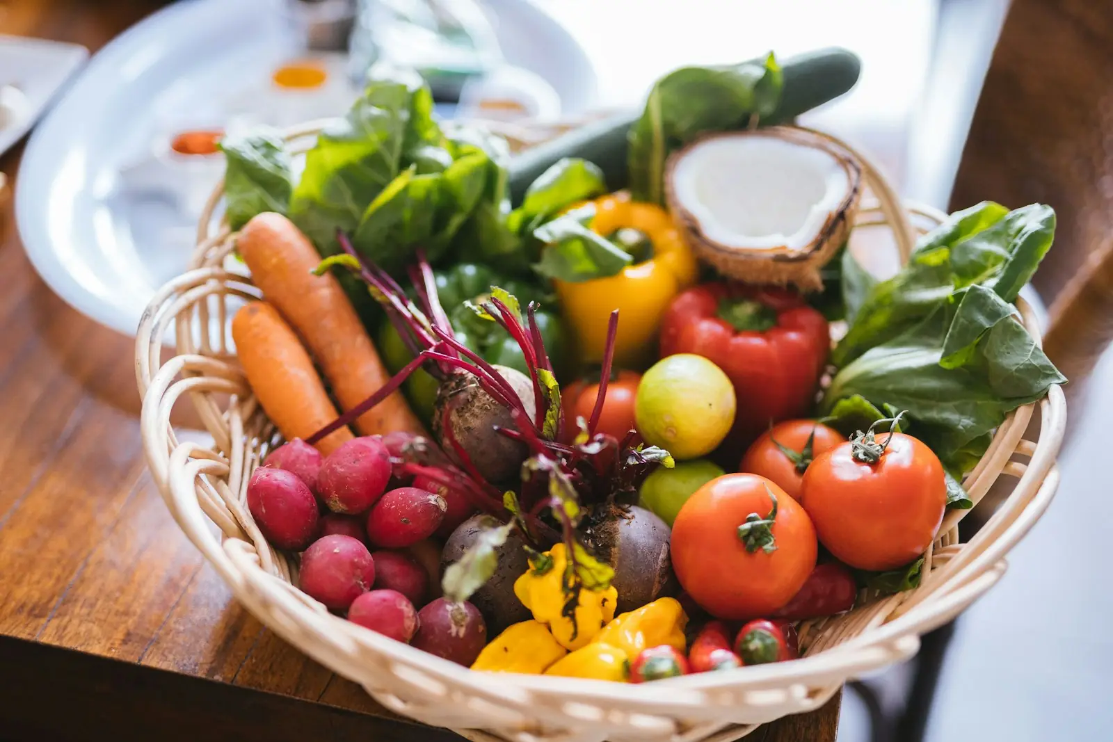 A basket of fresh vegetables