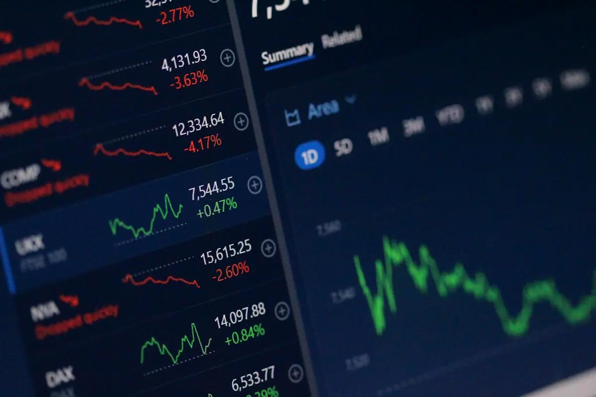 Market prices and charts on a trading screen