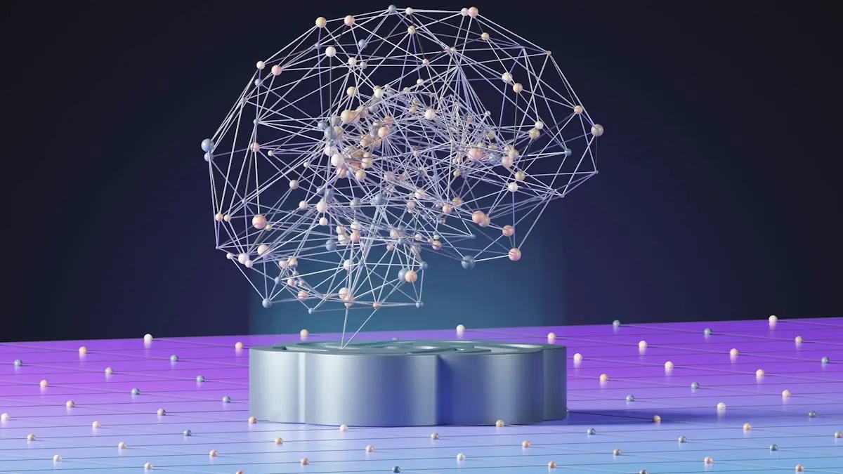 An abstract network of dots and lines forming a brain
