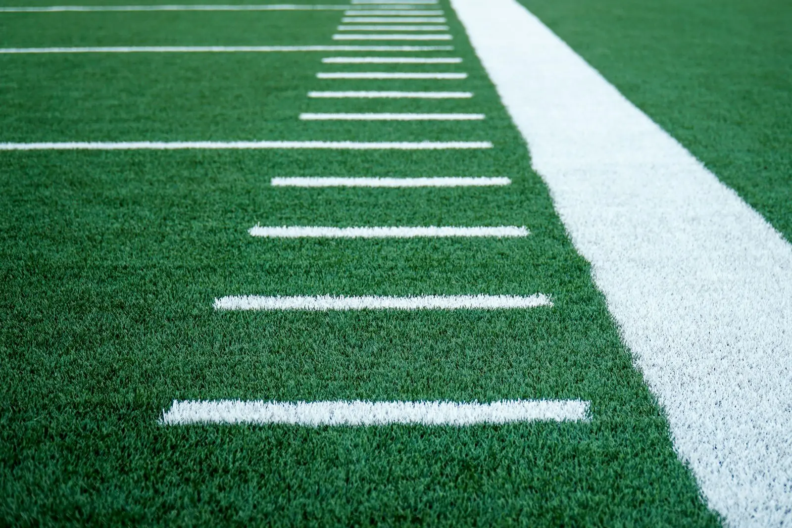 Yard lines on an American football field