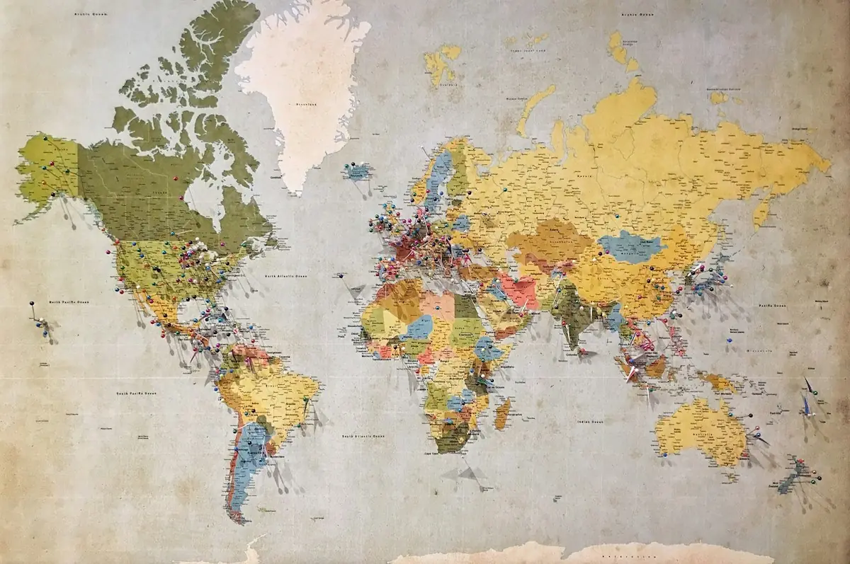 A colourful world map